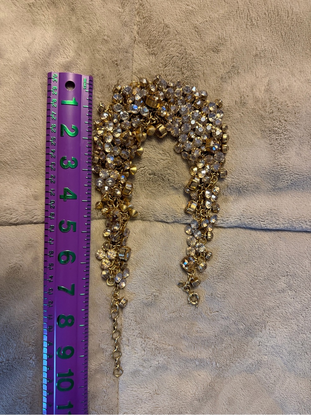 J. Crew Gold Crystal Cluster Necklace
